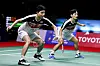 Seo Seung-jae and Choi Sol-gyu compete in the men's pairs match against Russia at the HSBC BWF World Tour Finals 2020 on Jan. 29 this year in Bangkok, Thailand. The duo won the match 2-1. [YONHAP]
