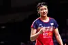 World No. 8 An Se-young celebrates after beating Carolina Marin of Spain 2-1 at the HSBC BWF World Tour Finals 2020 on Jan. 29 in Bangkok, Thailand. [YONHAP]