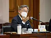 Gyeonggi Gov. Lee Jae-myung holds a meeting at the Gyeonggi Provincial Office Monday. [GYEONGGI PROVICINAL OFFICE].