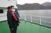 In this file photo from Feb. 25, President Moon Jae-in looks at Gadeok Island, the site of a new airport near Busan. [YONHAP]