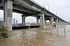 The Jamsu Bridge flooded and blocked access on July 18, 2024 [YONHAP]