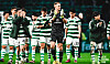 Oh Hyeon-gyu, second from right, leaves the pitch with his teammates after Celtic beat Livingston 3-0 at home in Glasgow, Scotland on Wednesday in an image posted on the club's official Twitter account.  [SCREEN CAPTURE]