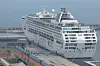 Passengers get off the vessel Dream, a cruise ship that left from Tianjin, China, at Jeju Port on April 30. [YONHAP]