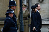 Korean President Yoon Suk Yeol and first lady Kim Keon Hee attend the state funeral of Queen Elizabeth II at Westminster Abbey in London on Sept. 19. [JOINT PRESS CORPS]