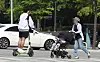 A man rides an electronic scooter without a helmet in Suwon, Gyeonggi. [NEWS1]