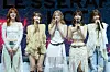 Le Sserafim answers reporters’ questions during a showcase held on March 14 at Yes24 Live Hall in eastern Seoul for the release of its fifth EP “Hot.” [DANIELA GONZALEZ PEREZ]