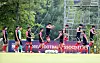 Olympic football team players warm up at the National Training Center in Paju, Gyeonggi on Tuesday. Korea will start its Olympic football campaign in two weeks on July 22 with a game against New Zealand at 5 p.m. [YONHAP]