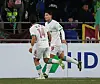 Daejeon Hana Citizen forward Joo Min-kyu, right, celebrates during a K League 1 match against Ulsan HD at Munsu Football Stadium in Ulsan on April 1. [YONHAP]