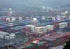 Trade cargo containers are pictured at Busan port in this photo, taken Feb. 1. [YONHAP]