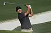 Lee Kyoung-hoon hits on the fifth hole during practice for the Presidents Cup at the Quail Hollow Club on Tuesday in Charlotte, North Carolina. [AP/YONHAP]