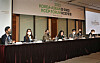 From left, Kim Chang-beom, former Korean ambassador to Indonesia, moderates a panel discussion at the Korea-Asean RCEP Forum at the Westin Josun Seoul on Tuesday, as Cambodian Ambassador to Korea Chring Botumrangsay, Indonesian Ambassador Gandi Sulistiyanto, the Philippines Ambassador Maria Theresa Dizon-De Vega, Singapore’s Deputy Chief of Mission Adrian Li, Thai Ambassador Witchu Vejjajiva and Vietnamese Ambassador Nguyen Vu Tung share their respective governments’ views on RCEP and expectations for its implications on trade relations with Korea. [PARK SANG-MOON]