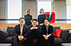 Producers of Tving's latest original documentary series 'K-pop Generation,' from top left to bottom right: director Kim Moncly,director Lee Ye-ji, executive director Jin Jung, story producer Cha Woo-jin and chief producer Im Hong-jae [TVING]
