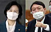 Justice Minister Choo Mi-ae, left, and Prosecutor General Yoon Seok-youl. [YONHAP]
