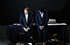Kakao co-CEOs Namkoong Whon, left, and Hong Eun-taek bow in apology after the company’s services crashed over the weekend at a press conference held Wednesday morning at the company's office in Pangyo, Gyeonggi. [WOO SANG-JO]
