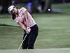 Chun In-gee chips onto the eighth green during the third round of the Meijer LPGA Classic at the Blythefield Country Club in Belmont, Michigan on Saturday. [EPA]