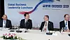 President Yoon Suk Yeol, center left, at the Global Business Leadership Luncheon attended by executives and CEOs of top Korean conglomerates and global companies at a hotel in Davos, Switzerland Wednesday. [JOINT PRESS CORPS]