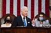 U.S. President Joe Biden addresses a joint session of Congress in Washington last Wednesday, ahead of the White House announcing it concluded its review of North Korea policy Friday. North Korea warned Sunday that the United States will face “a very grave situation” because Biden ″made a big blunder″ in his congressional address calling the North a “security threat.” [AP/YONHAP]