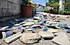 Fallen tiles are seen near Gyehwa-myeon, Buan, after a 4.8-magnitude earthquake hit Wednesday. [NEWS1]