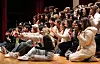 First-year international students at Korea University pose for a photo during orientation day. [NEWS1]