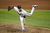 Yang Hyeon-jong of the Texas Rangers follows through on his delivery to the Houston Astros in the seventh inning of a baseball game in Arlington, Texas on Aug. 28. [AP/YONHAP]