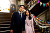 In JTBC’s period drama “Snowdrop,” Jung Hae-in (left) plays Soo-ho, a North Korean spy disguised as a college student. Jisoo of girl group Blackpink plays South Korean college student Young-ro. [JTBC]