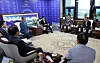 Unification Minister Chung Dong-young, third from right, meets with representatives of the Corporate Association of Kaesong Industrial Complex at the Government Complex Seoul on July 31. [YONHAP]