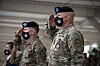 Gen. Paul LaCamera salutes the U.S. flag during his swearing-in ceremony as United States Forces Korea (USFK) commander at Camp Humphreys in Pyeongtaek, Gyeonggi on July 2. [YONHAP]