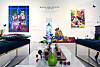 Contemporary artwork inspired by Royal Salute whisky is displayed at an exhibition in Gangnam, southern Seoul, on Friday. [PERNOD RICARD KOREA]