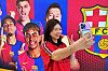 A fan takes a photo at the “FC Seoul vs FC Barcelona” pop-up store on the first floor of Lotte World Mall in Jamsil, southern Seoul, on July 23. [NEWS1]