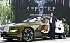 Irene Nikkein, regional director for the Asia-Pacific region at Rolls-Royce Motor Cars, poses for a photo beside the all-electric Spectre coupe in Gangnam District, southern Seoul, Friday. [NEWS1]