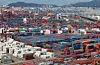 Containers at the Port of Busan, the largest port in Korea. [YONHAP]
