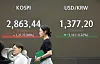 A screen in Hana Bank's trading room in central Seoul show the Kospi opening on Monday. [YONHAP]