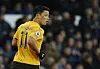 Wolverhampton Wanderers' Hwang Hee-chan in action against Everton at Goodison Park in Liverpool on Monday. [REUTERS/YONHAP]