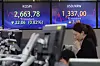 Screens in Hana Bank's trading room in central Seoul show the stock market price as it opens on Tuesday. [YONHAP]