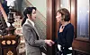 First lady Kim Keon-hee, left, meets with Cindy Warmbier at the Old Korean Legation in Washington on Wednesday. [OFFICE OF THE PRESIDENT OF KOREA]