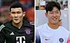 Kim Min-jae of Bayern Munich, left, and Lee Kang-in of Paris Saint-Germain [AFP/YONHAP]