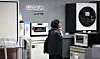 Home appliances from LG Electronics are displayed at a discount mart in Seoul, Thursday. [YONHAP]