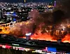 A blaze rips through the Daegu Agriculture and Fisheries Wholesale Market on Tuesday night, torching nearly 70 stores. [YONHAP]