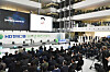 Kwon Oh-gap, HD Hyundai chairman, speaks during the company's 50th-anniversary ceremony held at HD Hyundai Global R&D Center in Seongnam, Gyeonggi, Monday. Hyundai Heavy Industries Group renamed itself HD Hyundai on the same day, which is the same name it has been using for its holding company formerly known as Hyundai Heavy Industries Holdings since March, and also introduced a new company logo. [HD HYUNDAI]