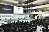 Kwon Oh-gap, HD Hyundai chairman, speaks during the company's 50th-anniversary ceremony held at HD Hyundai Global R&D Center in Seongnam, Gyeonggi, Monday. Hyundai Heavy Industries Group renamed itself HD Hyundai on the same day, which is the same name it has been using for its holding company formerly known as Hyundai Heavy Industries Holdings since March, and also introduced a new company logo. [HD HYUNDAI]