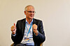 Stephan Durach, senior vice president of UI/UX development at BMW, talks about the iX3's groundbreaking panoramic display. [JOINT PRESS CORPS]