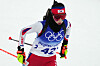 Kim Seon-su competes in the women's 7.5-kilometer sprint at the National Biathlon Center in Zhangjiakou, China on Friday. [REUTERS/YONHAP]