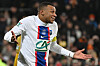 Paris Saint-Germain's Kylian Mbappe celebrates after scoring a goal during a Coupe de France match against Pays de Cassel at the Bollaert-Delelis stadium in Lens, France on Monday.  [AFP/YONHAP]