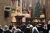 Archbishop of Seoul Peter Chung Soon-taick presides over Christmas Day Mass at Myeongdong Cathedral in central Seoul on Sunday. This marked the first Christmas in three years for which there was no restriction on the number of people allowed to attend religious services since the onset of the Covid-19 pandemic. [JOINT PRESS CORPS]