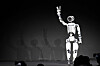 Atlas, a humanoid robot by Hyundai Motor-backed Boston Dynamics, waves as it makes its debut at the CES 2026 in Las Vegas on Jan. 6. [NEWS1]