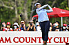 Amy Yang watches her shot on the first hole during the final round of the LPGA Honda Thailand golf tournament in Pattaya, southern Thailand on Sunday. [AP/YONHAP]