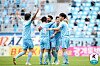 Daegu FC celebrates their win against Gangwon FC on Sunday at the DGB Daegu Bank Park in Daegu. [K League]