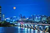 The Seouldal, a moon-shaped tethered balloon, floats above the Han River in an undated photo. [SEOUL TOURISM ORGANIZATION]