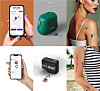 A rendered image of LG Household & Health Care's temporary tattoo printing device, Imprintu (above, in green), and Prinker Korea's tattoo printing device [YONHAP]