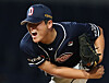 Doosan's Kwon Hwi throws a pitch during the seventh inning of a game against the NC Dinos in Changwon, South Gyeongsang on Friday. [YONHAP]